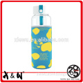 X&W 480ml glass sports container storage bottle with sleeve